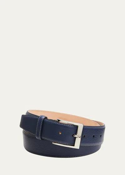 SIMONNOT GODARD MEN'S LAGUN GRAINED LEATHER BELT, 40MM