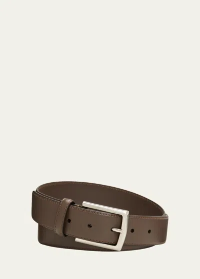 SIMONNOT GODARD MEN'S LUMA MATTE LEATHER BELT