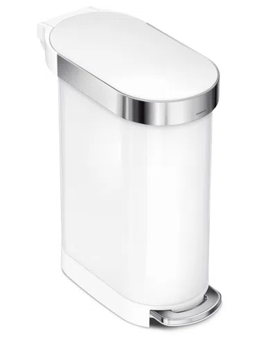 SIMPLEHUMAN 45 LITER SLIM KITCHEN TRASH CAN WITH LINER POCKET