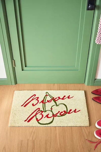 SIMPLYEXTRAJORDANARY BISOU CHERRIES PRINTED COIR DOORMAT