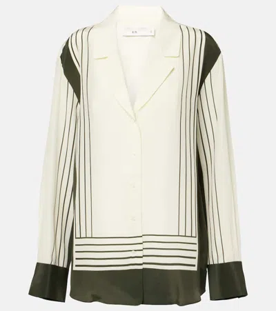 SIR LEILANA STRIPED SILK CRÊPE DE CHINE SHIRT