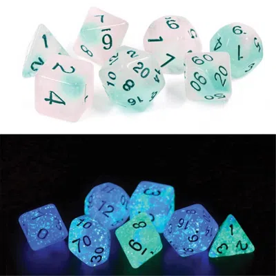 SIRIUS DICE GLOWWORM FROSTED DICE - SET OF 7