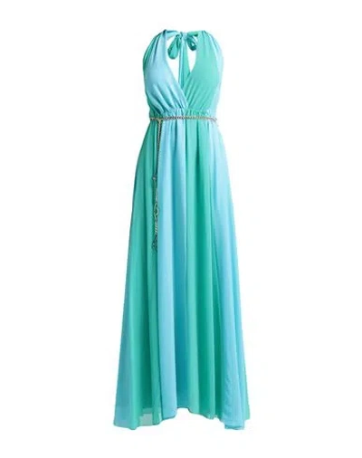 SISTE'S SISTE'S WOMAN MAXI DRESS TURQUOISE SIZE XL POLYESTER