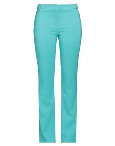 SISTE'S SISTE'S WOMAN PANTS TURQUOISE SIZE L POLYESTER, ELASTANE