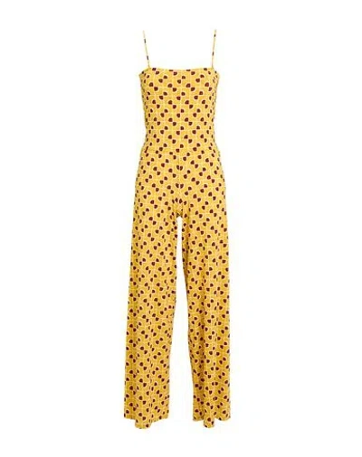 SIYU SIYU WOMAN JUMPSUIT MUSTARD SIZE 10 POLYAMIDE, ELASTANE