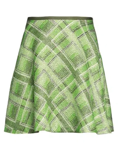 SIYU SIYU WOMAN MINI SKIRT GREEN SIZE 8 WOOL, LUREX, SILK, NYLON, COTTON