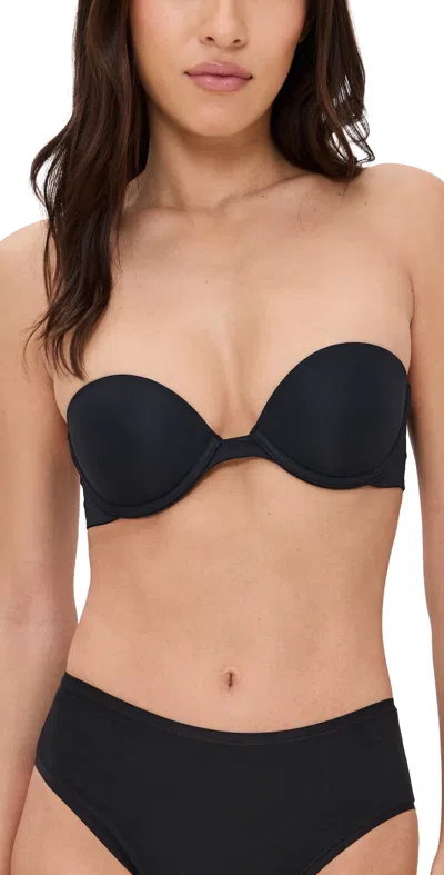 SKARLETT BLUE BREATHLESS STRAPLESS PLUNGE PUSH-UP BRA BLACK
