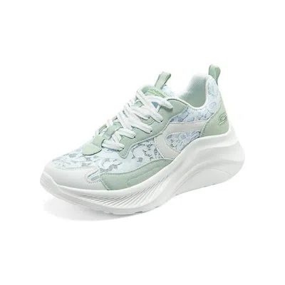 SKECHERS 斯凯奇 【糕糕鞋】蕾丝网面女鞋运动休闲鞋厚底小白鞋女轻薄透气夏季