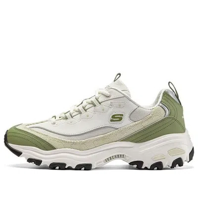 SKECHERS Skechers D'Lites Varsity Spirit Sneaker 'White Beige Green'