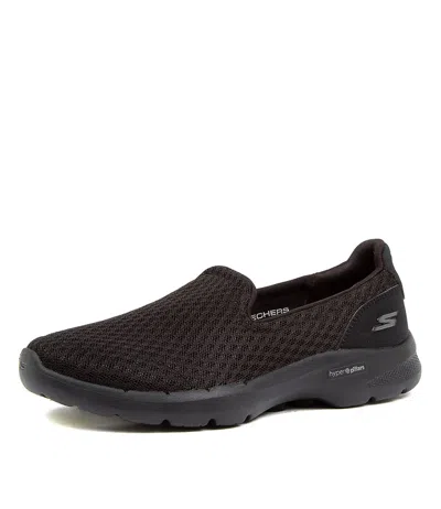 SKECHERS SKECHERS GO WALK 6 BIG SPLASH BLK WOMENS SHOES ACTIVE SNEAKERS ACTIVE