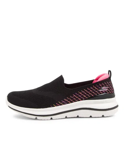 SKECHERS SKECHERS GO WALK STRETCH FIT BLACK BLACK SNEAKERS WOMENS SHOES ACTIVE