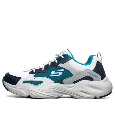 SKECHERS Skechers Stamina Airy Low-Top Running Shoes White/Blue/Green