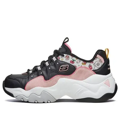 SKECHERS (WMNS) Skechers x Line Friends D'Lites 3.0 Low-top Clunky Shoes Black/Pink