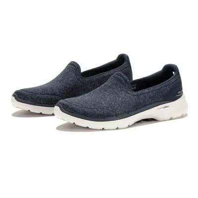 SKECHERS SKECHERS WOMENS GO WALK 6 GRAND HORIZON WALKING SHOES NAVY BLUE WHITE SPORTS