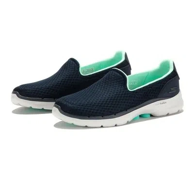 SKECHERS SKECHERS WOMENS GOWALK 6 BIG SPLASH WALKING SHOES NAVY BLUE SPORTS OUTDOORS