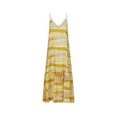 SKILLS-GENES SKILLS & GENES - LONG DRESS YELLOW/BEIGE W274A16