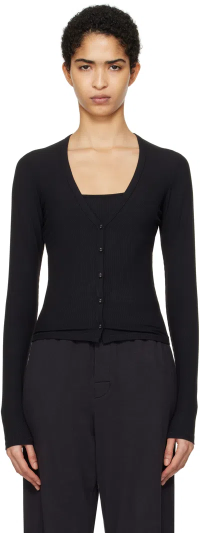 SKIMS BLACK SOFT LOUNGE CARDIGAN