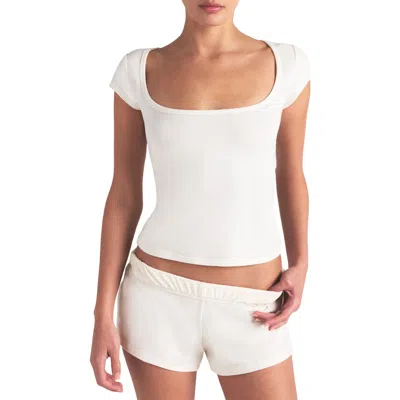 SKIMS SKIMS SCOOP NECK COTTON BLEND JERSEY T-SHIRT