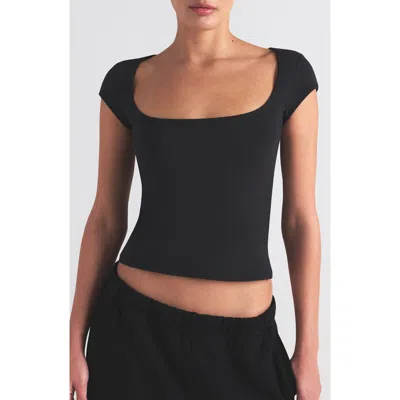 SKIMS SKIMS SCOOP NECK COTTON BLEND JERSEY T-SHIRT