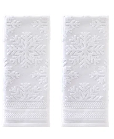SKL HOME SUBTLE SNOWFLAKES JACQUARD COTTON 2 PIECE HAND TOWEL, 16" X 26"