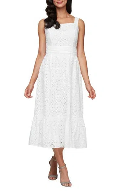 SL FASHIONS SL FASHIONS COTTON EYELET TEA DRESS