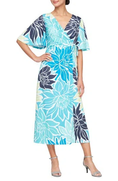SL FASHIONS SL FASHIONS FLORAL WRAP DRESS