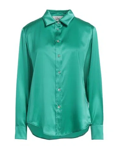 SLEEP NO MORE SLEEP NO MORE WOMAN SHIRT EMERALD GREEN SIZE M SILK