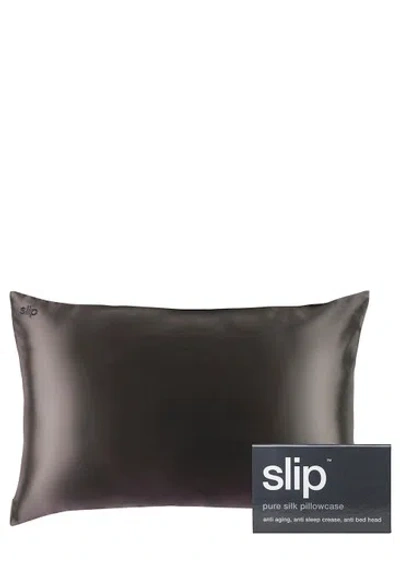 SLIP SLIP SILK PILLOWCASE CHARCOAL