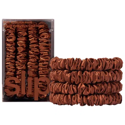 SLIP SILK SKINNY SCRUNCHIES - 4 PACK AUBURN
