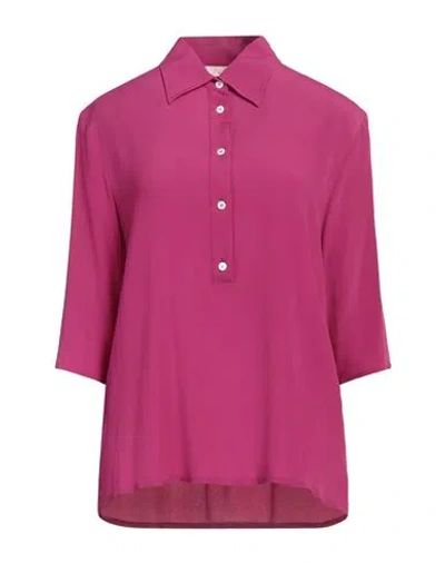 SLOWEAR GLANSHIRT WOMAN TOP GARNET SIZE 10 ACETATE, SILK