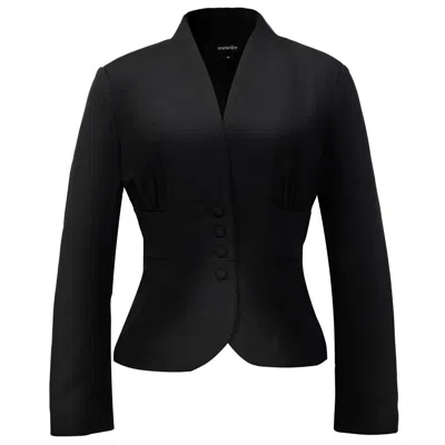 SMART AND JOY WOMEN'S FIT-AND-FLARE BLAZER - BLACK