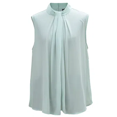SMART AND JOY WOMEN'S NEUTRALS DRAPED SLEEVELESS TOP- LIGHT MINT