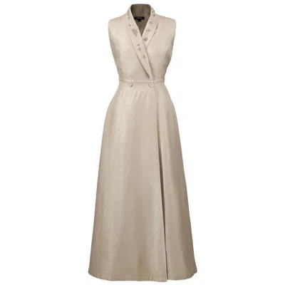 SMART AND JOY WOMEN'S NEUTRALS MINIMALIST WARP TAILOR DRESS