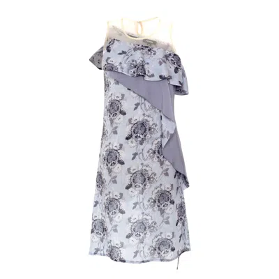 SMART AND JOY WOMEN'S ASYMMETRIC FLOWER PRINT DRESS- PINK & PURPLE