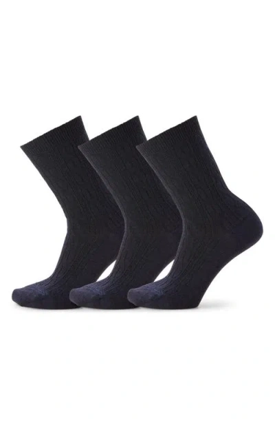 SMARTWOOL SMARTWOOL EVERYDAY 3-PACK WOOL BLEND CABLE CREW SOCKS