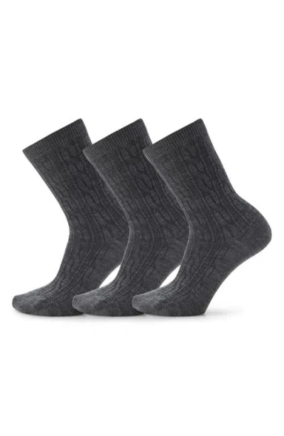 SMARTWOOL SMARTWOOL EVERYDAY 3-PACK WOOL BLEND CABLE CREW SOCKS