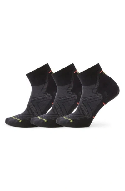 SMARTWOOL SMARTWOOL RUN 3-PACK ZERO CUSHION ANKLE SOCKS