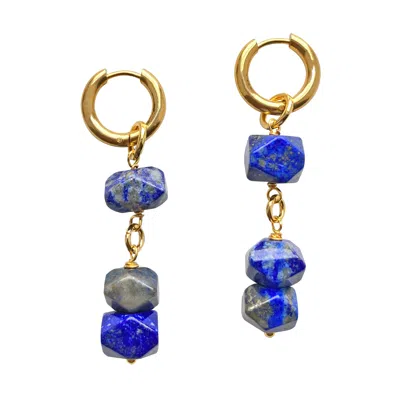 SMILLA BRAV WOMEN'S GOLD / BLUE LAPIS LAZULI EARRINGS CELIA