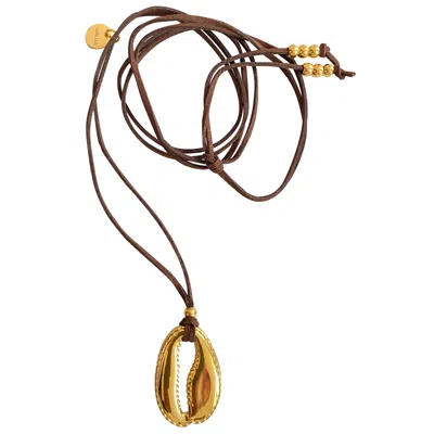 SMILLA BRAV WOMEN'S GOLD / BROWN SHELL NECKLACE LORI