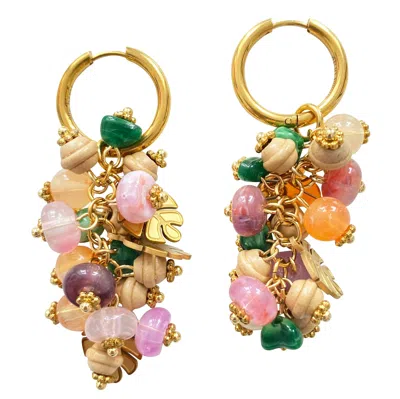 SMILLA BRAV WOMEN'S GOLD GEMSTONE EARRINGS BLOOMÉ