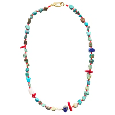 SMILLA BRAV WOMEN'S GOLD GEMSTONE PEARL NECKLACE NICKY