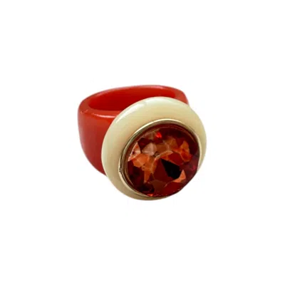 SMITH & CO. JEWEL DESIGN WOMEN'S RED CITY GIRL RING - TOMATO