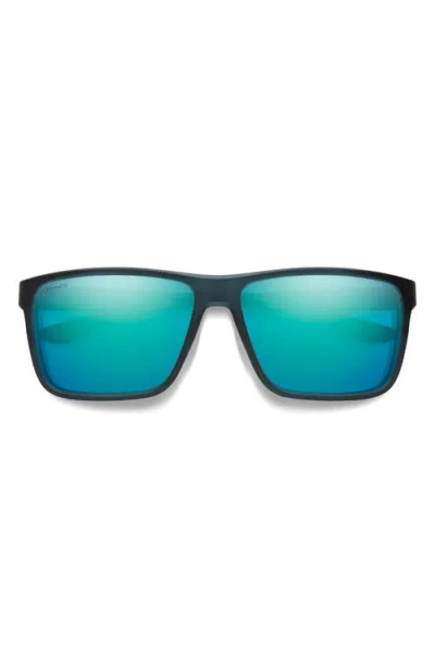 SMITH SMITH RIPTIDE 61MM CHROMAPOP™ POLARIZED SPORT SQUARE SUNGLASSES