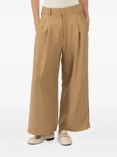 SMYTHE PLEATED SIDE-STRIPE TROUSERS
