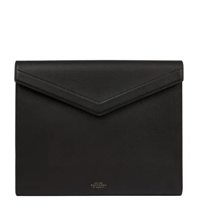 SMYTHSON LEATHER PANAMA A4 WRITING FOLDER