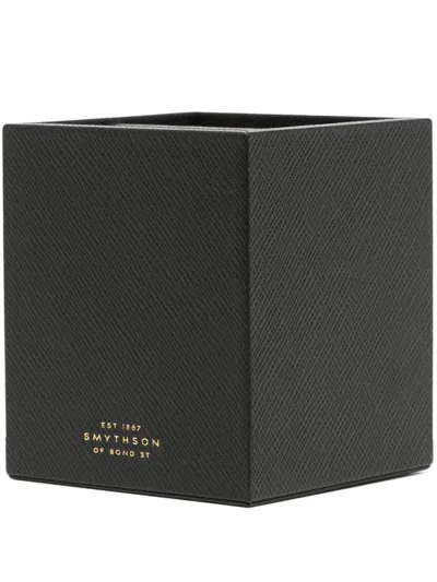 SMYTHSON LOGO-PRINT LEATHER PENCIL HOLDER
