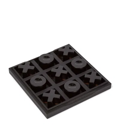 SMYTHSON PANAMA LEATHER NOUGHTS AND CROSSES BOARD GAME