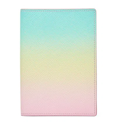 SMYTHSON PANAMA LEATHER RAINBOW PASSPORT COVER