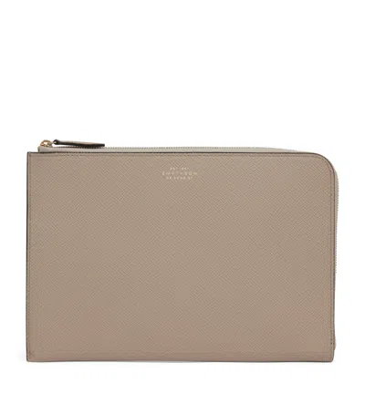 SMYTHSON PANAMA LEATHER SLIM POUCH