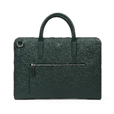 SMYTHSON SMYTHSON ULTRA SLIM BRIEFCASE WITH ZIP FRONT IN LUDLOW